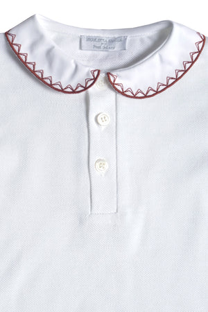 EMBROIDERED LONG SLEEVE POLO (WHITE,GRAY,BEIGE,BROWN,BRICK,MUSTARD,PALE PINK,ANTIQUE PINK,BOURGEOIS)