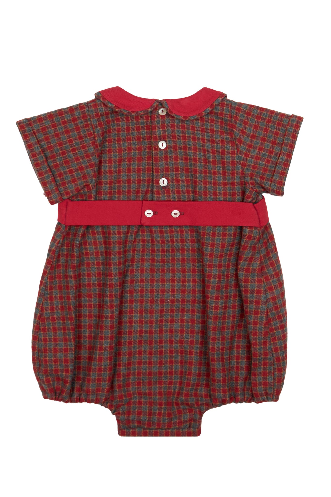 PETER PAN COLLAR CHECK ROMPER