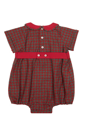 PETER PAN COLLAR CHECK ROMPER