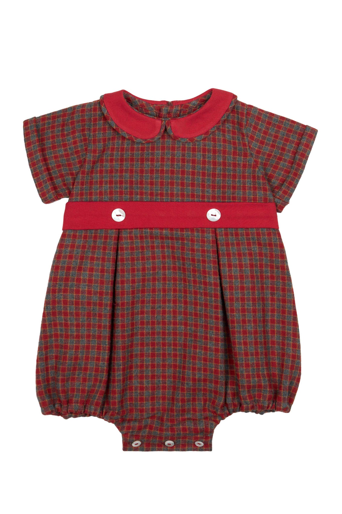 PETER PAN COLLAR CHECK ROMPER