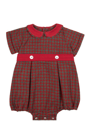 PETER PAN COLLAR CHECK ROMPER