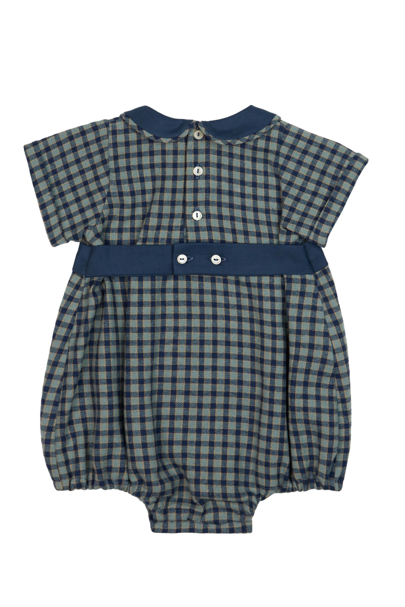 PETER PAN COLLAR CHECK ROMPER