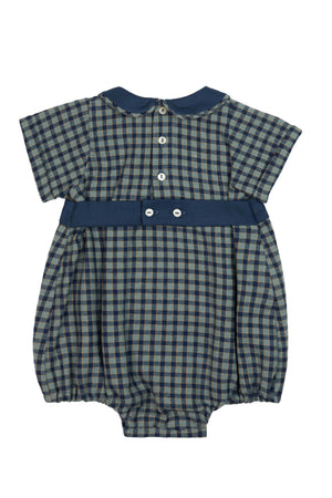 PETER PAN COLLAR CHECK ROMPER