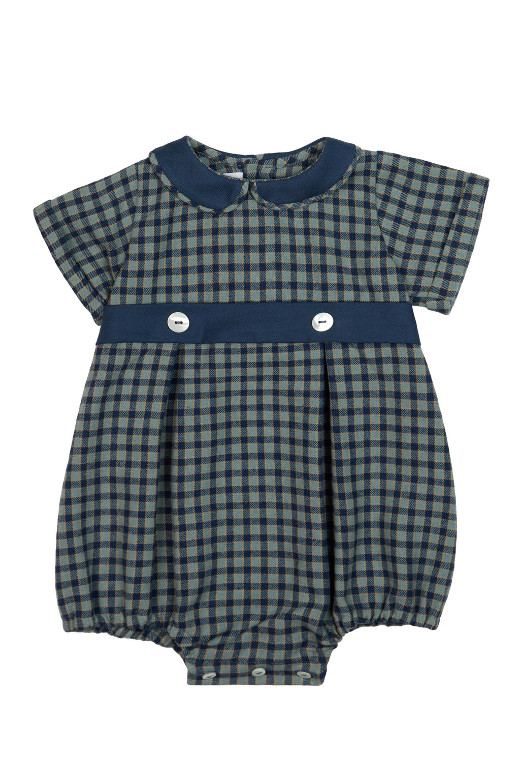 PETER PAN COLLAR CHECK ROMPER