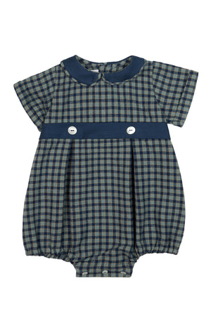 PETER PAN COLLAR CHECK ROMPER