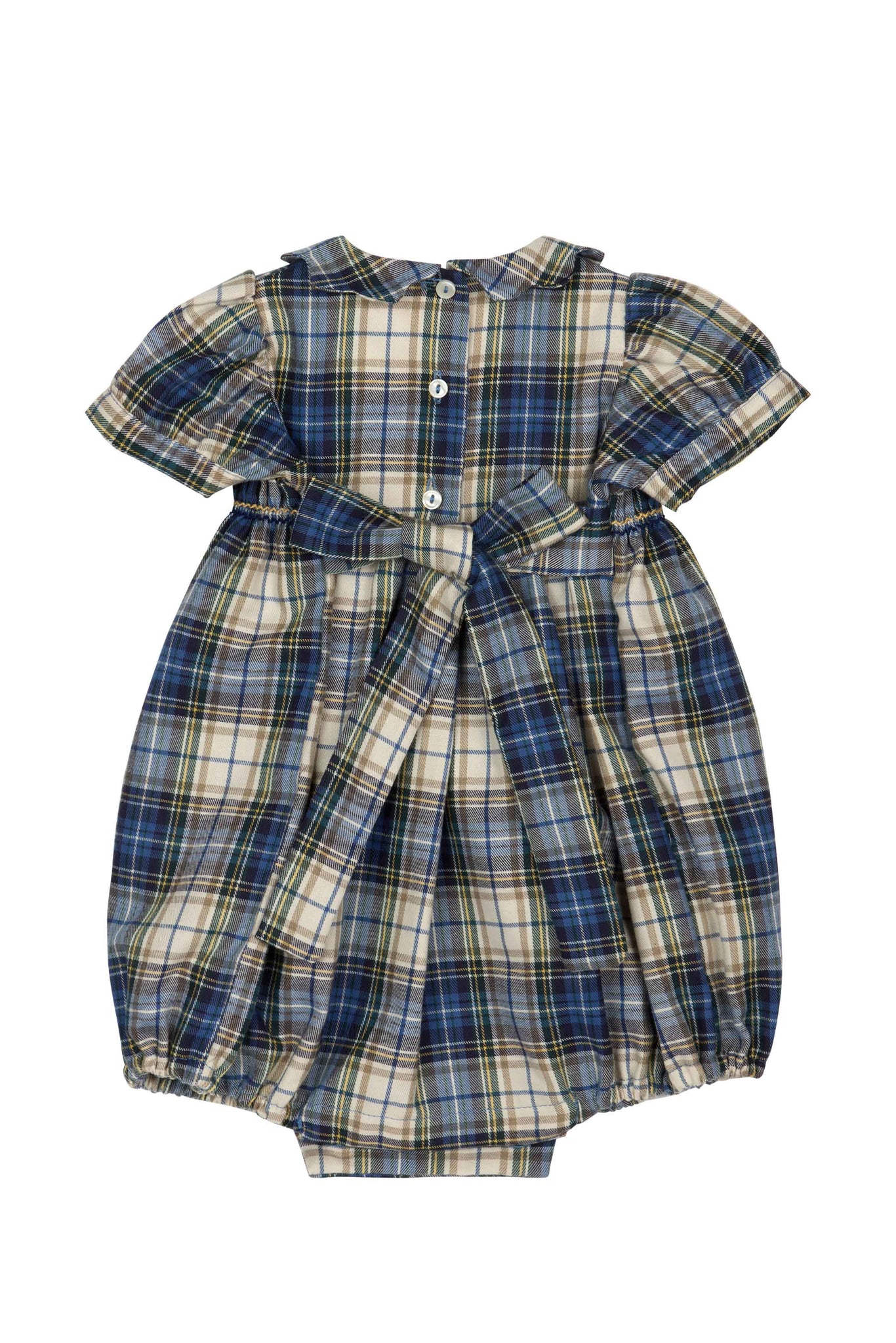 PUNCHED SMOCK TARTAN ROMPER
