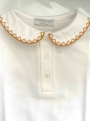 EMBROIDERED LONG SLEEVE POLO (WHITE,GRAY,BEIGE,BROWN,BRICK,MUSTARD,PALE PINK,ANTIQUE PINK,BOURGEOIS)