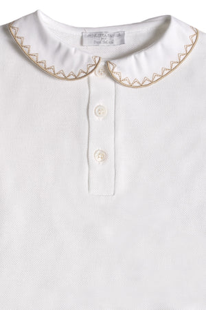 EMBROIDERED LONG SLEEVE POLO (WHITE,GRAY,BEIGE,BROWN,BRICK,MUSTARD,PALE PINK,ANTIQUE PINK,BOURGEOIS)