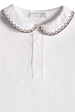 EMBROIDERED LONG SLEEVE POLO (WHITE,GRAY,BEIGE,BROWN,BRICK,MUSTARD,PALE PINK,ANTIQUE PINK,BOURGEOIS)