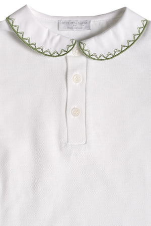 LONG SLEEVED EMBROIDERED POLO (LIGHT BLUE,SUGAR PAPER,PINE,MILITARY)